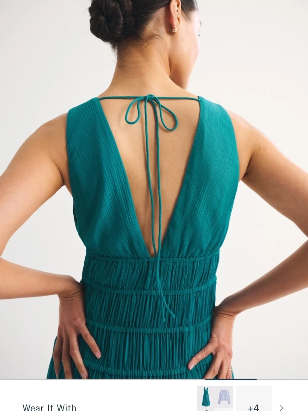 Abercrombie Bra-Free Ruched Flowy Maxi Dress